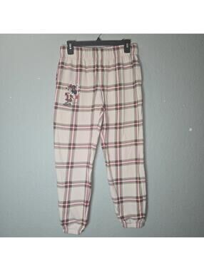 Disney Parks Holiday Minnie Mouse Plaid Lounge Pajama Pants Size XS Pockets